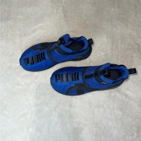 PUMA Ouma Fierce Blue and Black Strap Sneakers Size 5.5 - Picture 4 of 8